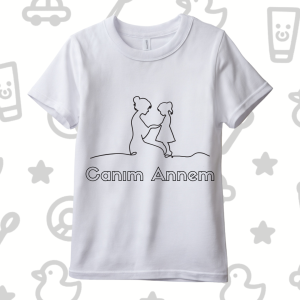 Boyanabilir Canım Annem Tişörtü – Anne Çocuk Etkinlik Seti