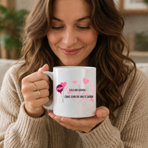 Güçlü Bir Kadınım Temalı Anneye Özel Tasarım Porselen Kupa | Veracraft