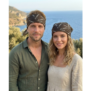 Atatürk İmzalı Siyah Fular Bandana 