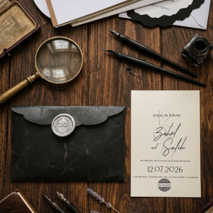 Mühürlü Özel Kesim Zarflı Davetiye