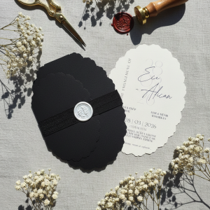 Modern Tasarım Düğün Davetiyesi Mühürlü