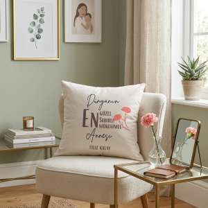 Kişiye Özel Lamineli Ham Bez Anne Yastığı