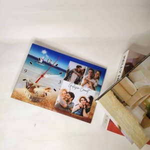 Sevgililer Gününe Özel Kolaj Fotoğraflı Masa Saati