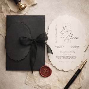 Veracraft Özel Kesim Dokulu Davetiye - Premium Kağıt Baskılı Modern Tasarım