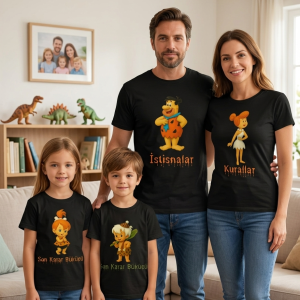 Çakmaktaş Temalı Aile Kombini - Kurallar ve İstisnalar Özel Tasarım Tişört Seti