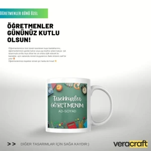 Öğretmeniniz için Tasarlanmış Kupa Bardaklar