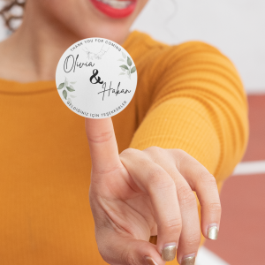 Kişiye Özel Kına-Nişan-Söz-Nikah-Düğün Etiketi Kendinden Yapışkanlı Özel Kesim Sticker 50 Adet